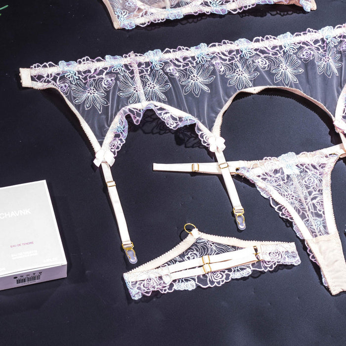 Sexy Lingerie Eyelash Lace Women Intimates Underwear Set