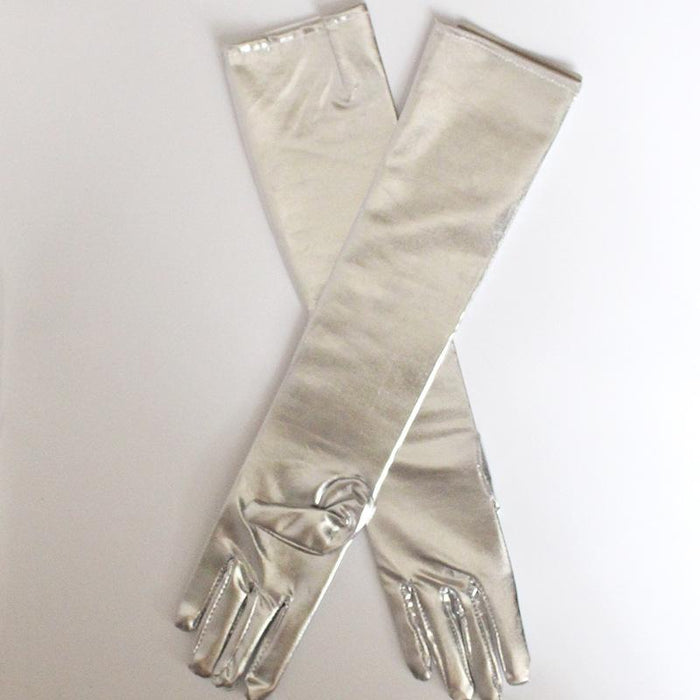 Long Patent Leather Gloves Sexy Coated Gloves