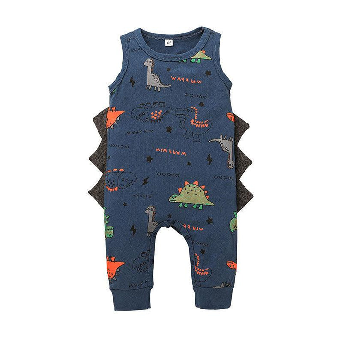 Summer Boys Cartoon Dinosaur Newborn Jumpsuit