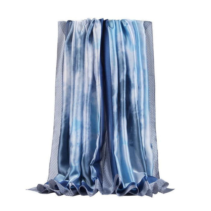 Tie Dyed and Printed New Satin Scarf Sunscreen Shawl