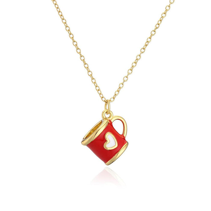 Personalized cup shape love pattern Pendant Necklace