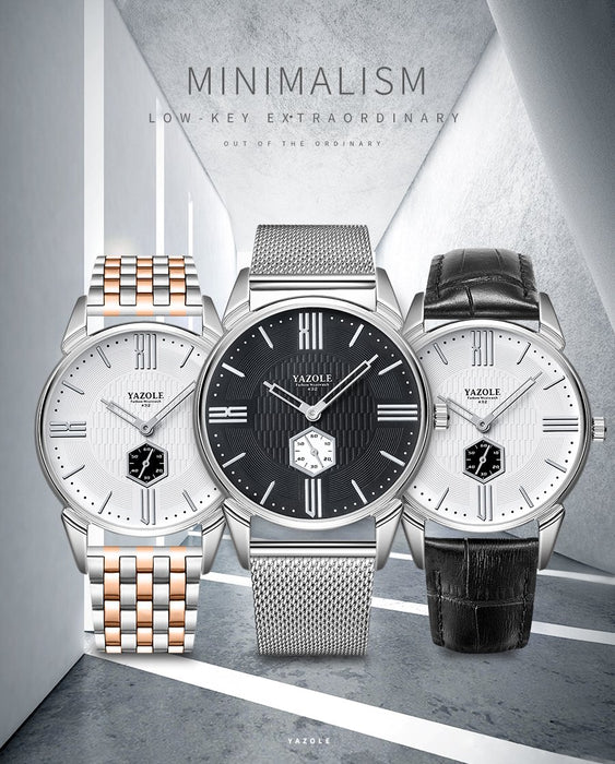 Top Brand Luxury Yazole Independent Small Seconds Hand Designer Men's Wrist Watches