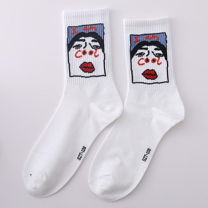 Funny Men Hip Hop Skeleton Socks