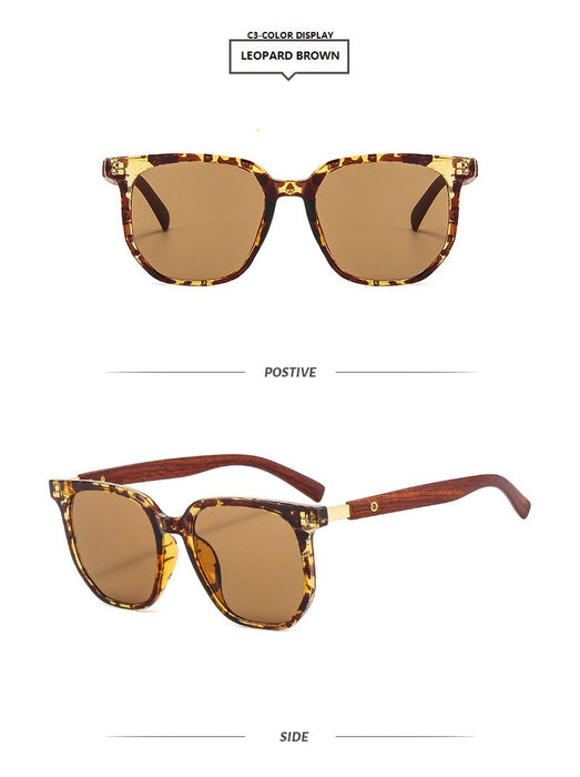 Square meter nail wood grain light luxury Sunglasses