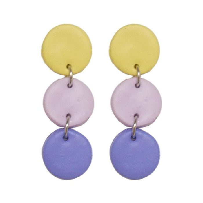 New Summer Light Color Handmade Soft Pottery Earrings