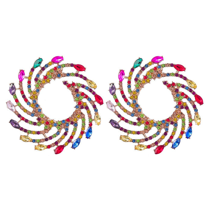 Women's Exaggerated Spiral Alloy Sunflower Earrings