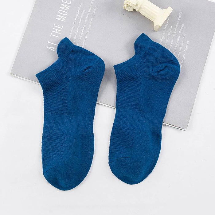 Summer Thin Socks Solid Color Sweat Absorbing Breathable Boat Socks