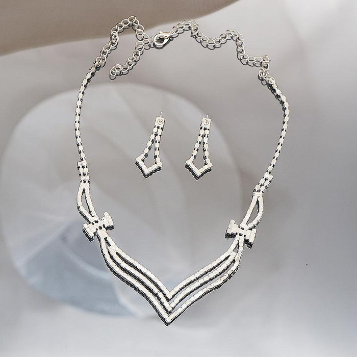 Simple and Fashionable Women's Dress Necklace Earring Set