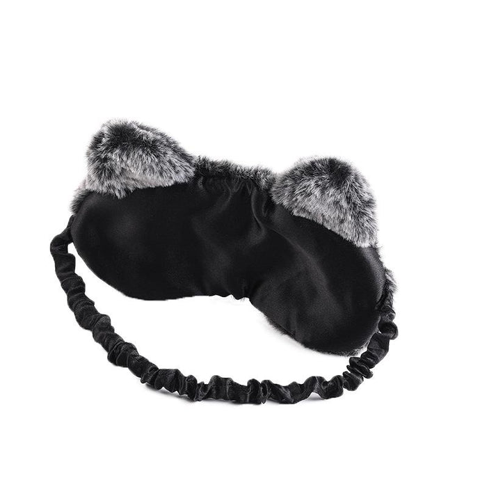 Plush Black Cat Cute Cartoon Rabbit Shade Blindfold Eye Mask