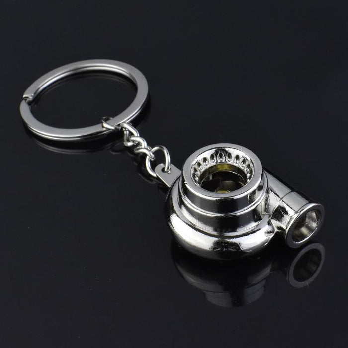 Creative Car Turbocharged Engine Shape Metal Keychain