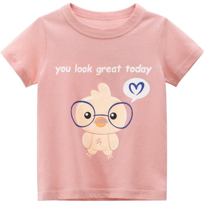 Short sleeved T-shirt cute girl's top