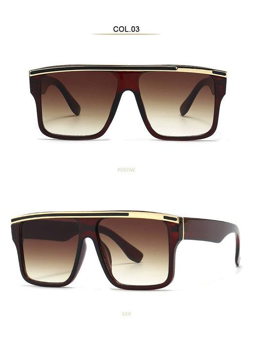 Retro square walk show large frame sunglasses