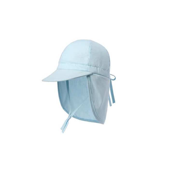 Thin Light Blue Ruffled Outdoor Sunscreen Children's Shawl Hat