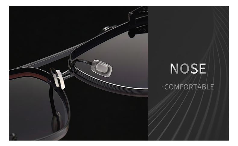Men's and women's square metal double beam Sunglasses