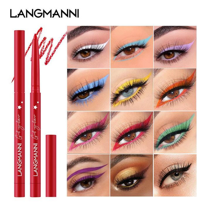 12 colour Eyeliner suit with no makeup and no matte finish.