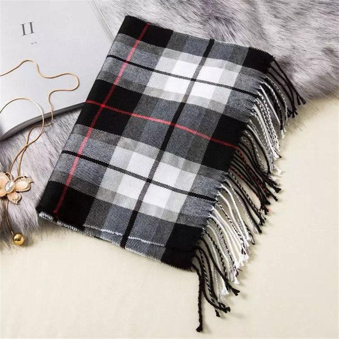 Classic Lattice Soft Scarf Cashmere Plaid Scarves