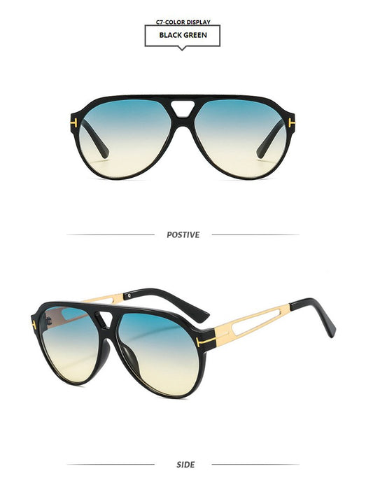 Light luxury double beam large frame toad Sunglasses