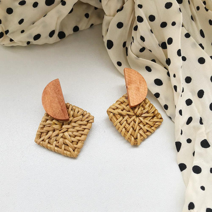 Bohemian Long Handmade Rattan Tassel Earrings