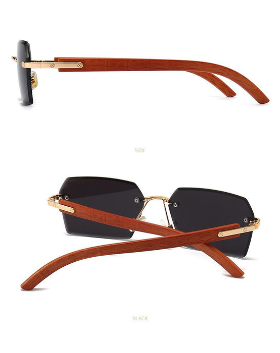 Men's and women's small frame personalized metal rimless Sunglasses