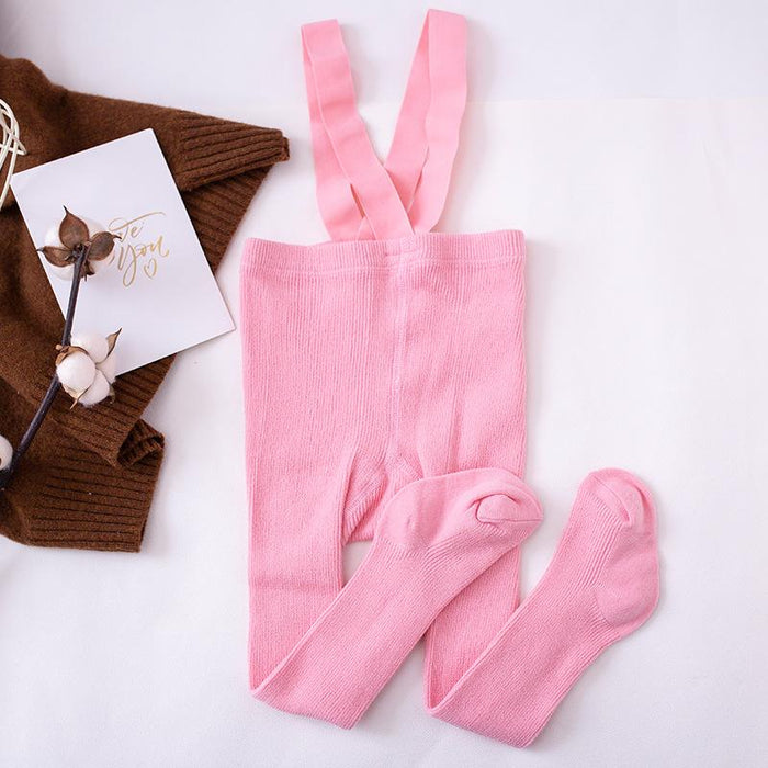 Breathable Kids Suspender High Waist Overall Leggings