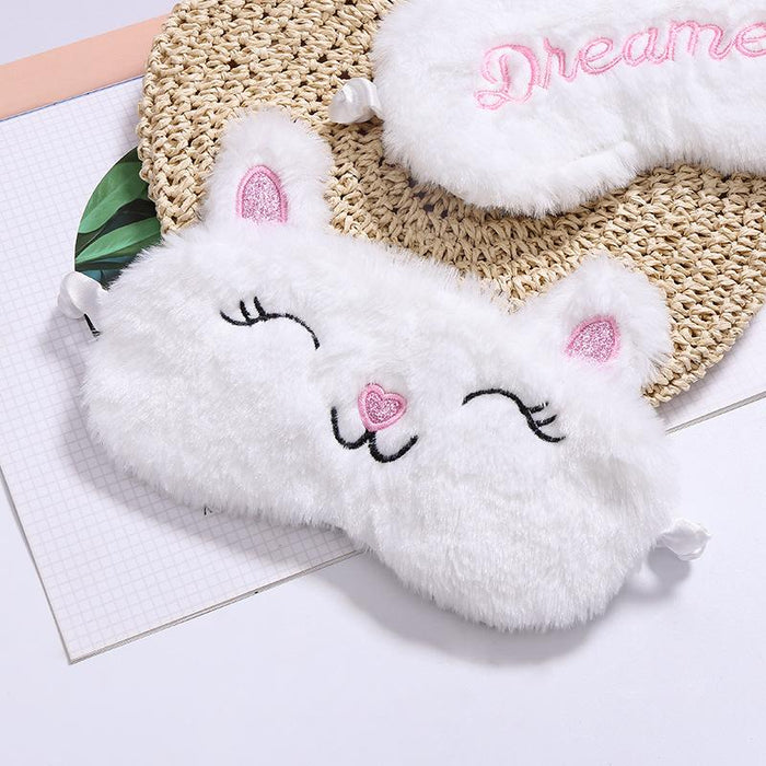 White Cloud Crown Fox Sleeping Shade Eye Mask