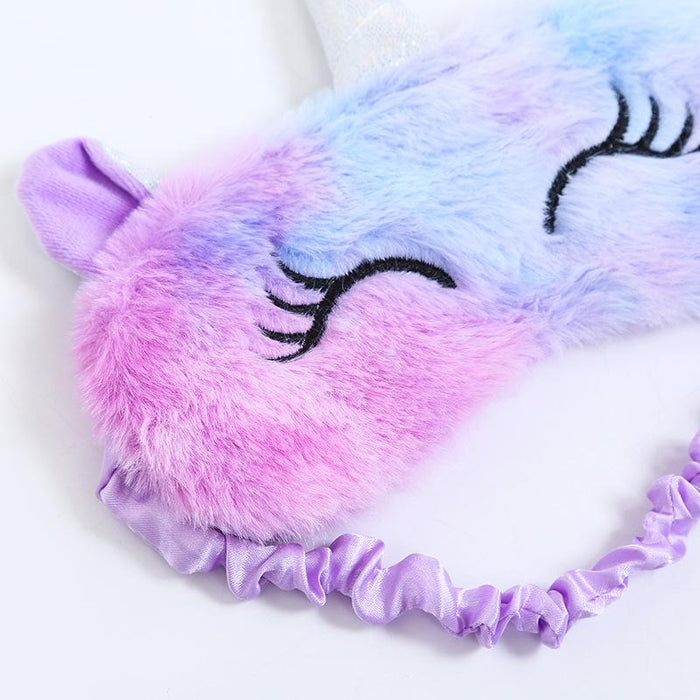 Cartoon Cute Plush Shading Unicorn Blindfold Eye Mask