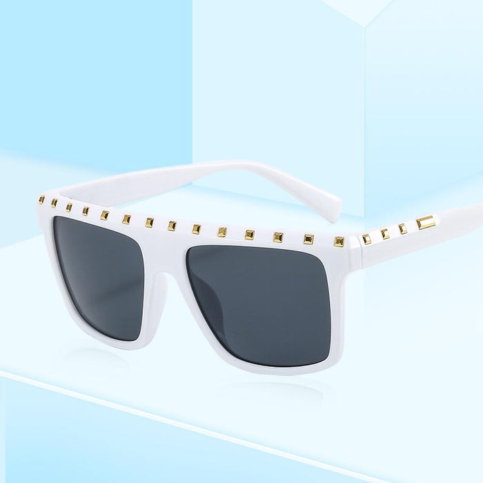 Personalized straight eyebrow rivet Sunglasses