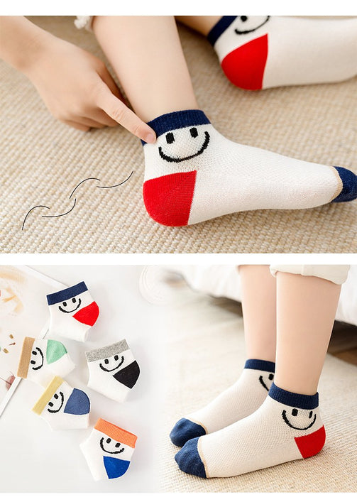 Spring Summer Children's Mesh Cartoon Cotton Boat Socks