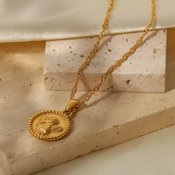 High Quality Vintage Titanium Steel Heart Shape Necklace