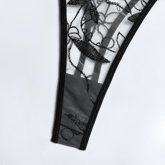 Sexy Embroidered Lingerie Lace Push Up Underwear Set