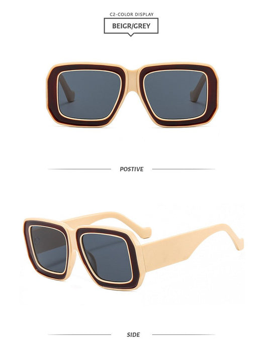 Fashion box contrast Sunglasses UV protection