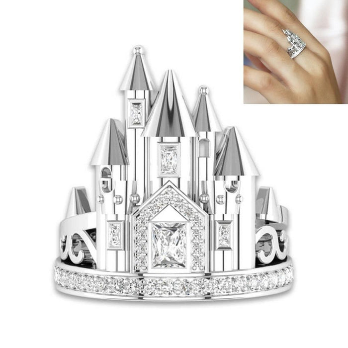 New Vintage Exaggerated Castle Oxidation Ring
