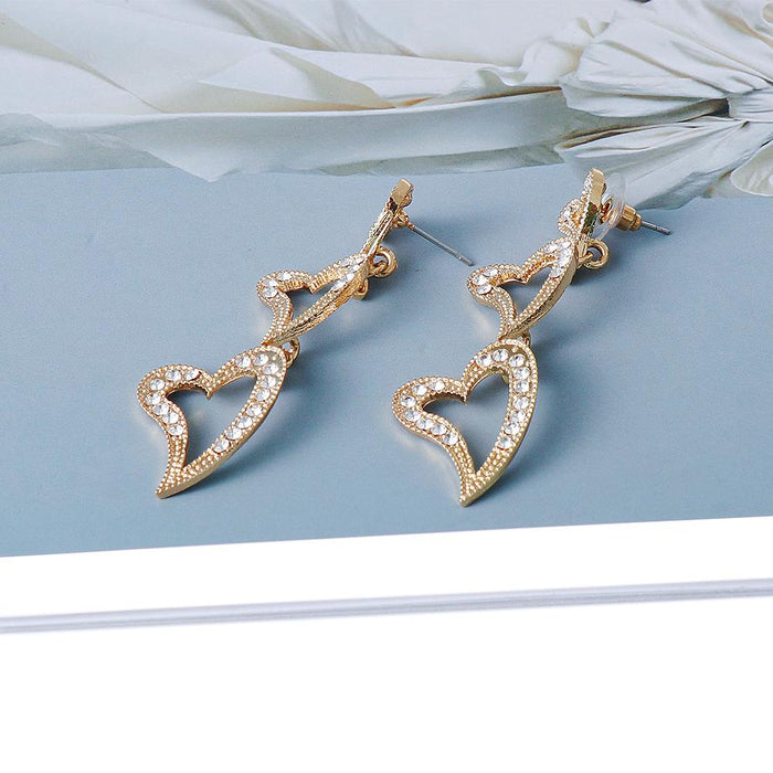 New Simple Temperament Fashion Women's Earring Accessories Inlaid Rhinestone