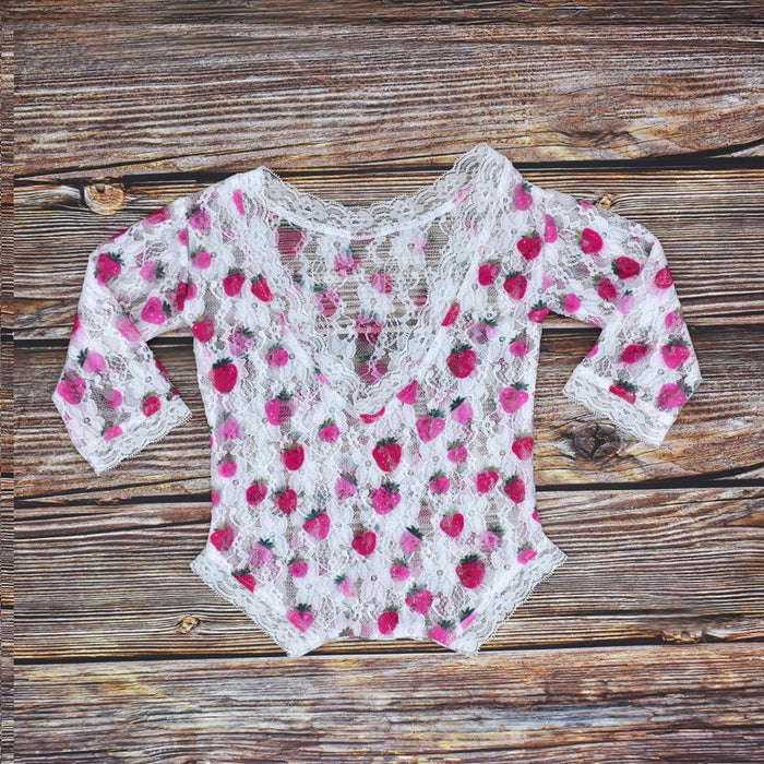 Lace Patting Flower Print Backless Triangle Lace Dress