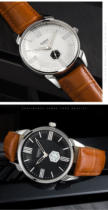 Top Brand Luxury Yazole Independent Small Seconds Hand Designer Men's Wrist Watches