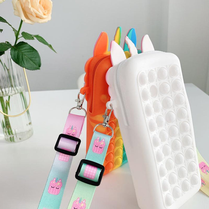 Silicone children's unzipping coin purse press toy