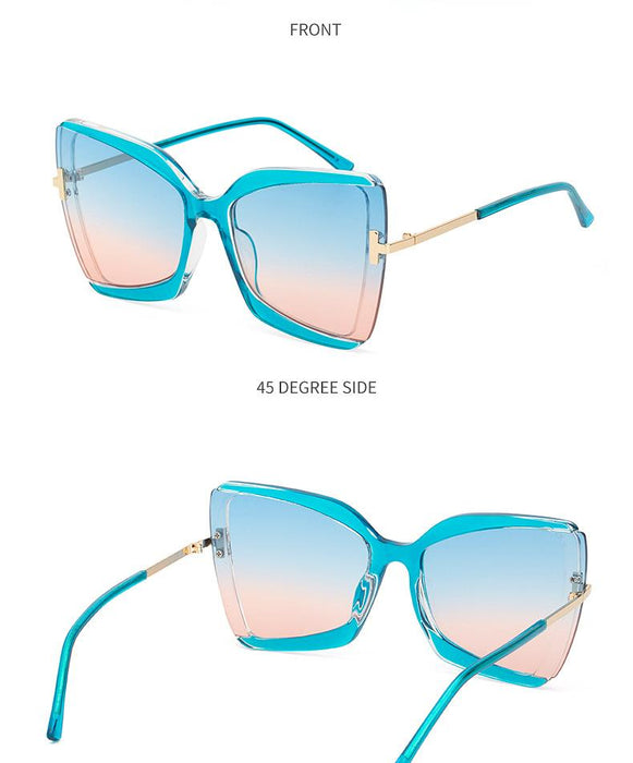 New Female Butterfly Large Frame Sunglasses