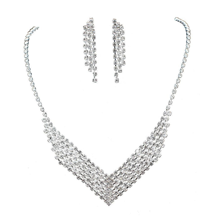 New Simple Female Jewelry Necklace Earring Two Piece Suit