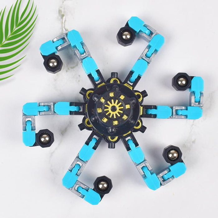 Deformable fingertip sensory mechanical fidget spinner