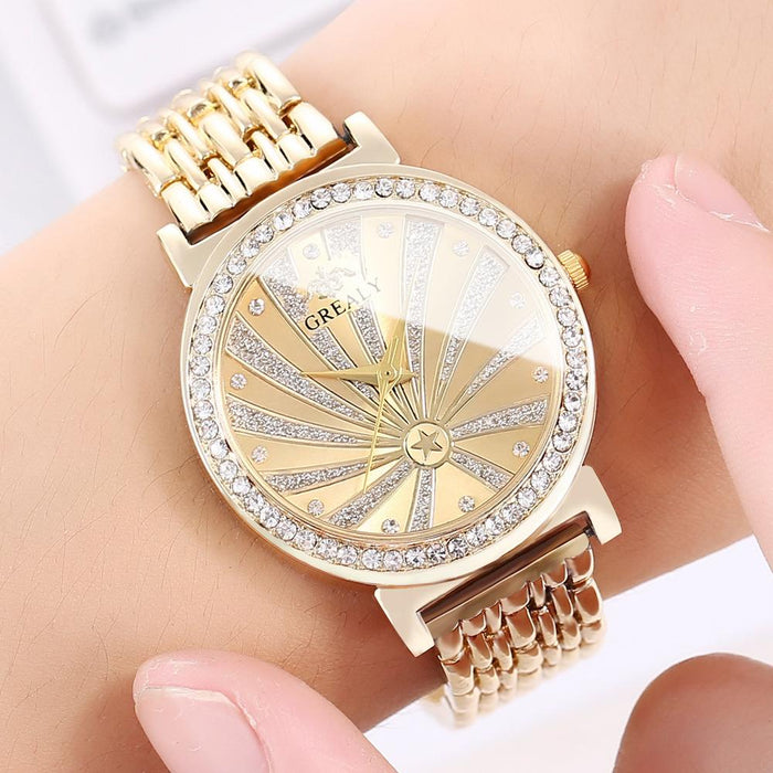 New Fashion Gypsophila Ladies Watch Alloy Steel Band Watch