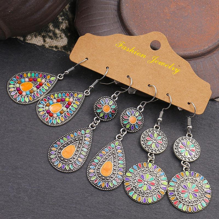 3 pairs/set Earrings Bohemian Style Jewelry X0X36204