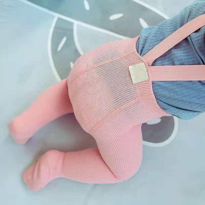 Breathable Kids Suspender High Waist Overall Leggings