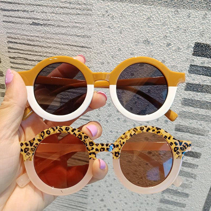 Round Frame Leopard Color Matching Children's Sunglasses