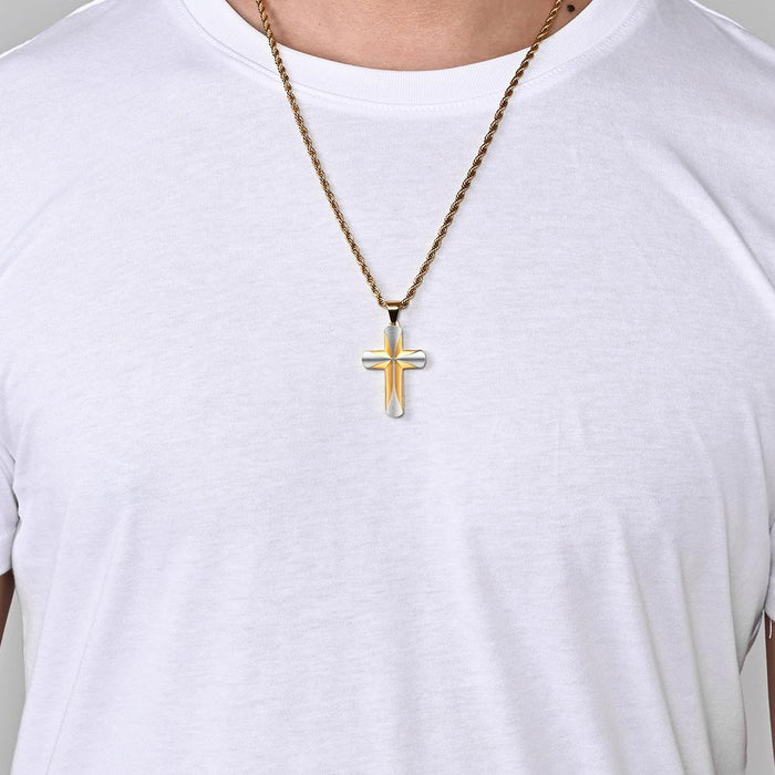 Men's Titanium Steel Stainless Steel Cross Pendant Necklace