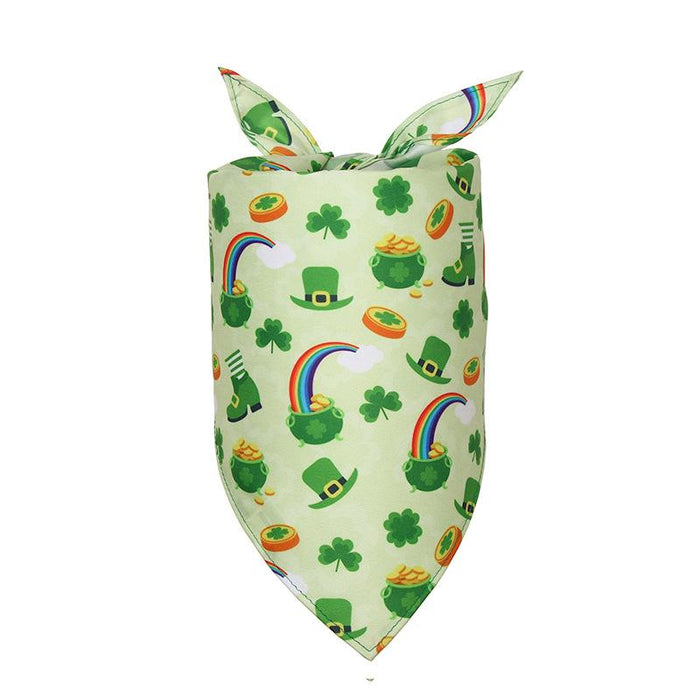 Clover St Patrick's Day Irish day pet cat dog triangle scarf