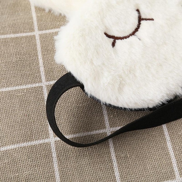 Cartoon Shading Cute Plush Squinting Rabbit Eye Mask