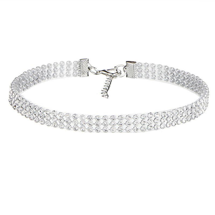 Hip Hop Choker Inlay Rhinestone Collar