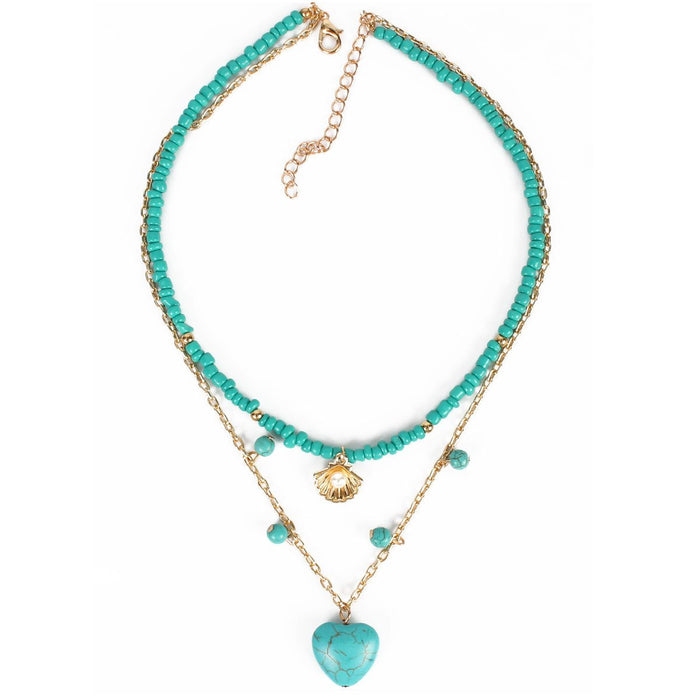 Female Jewelry Personality Love Pendant Pine Stone Necklace Accessories