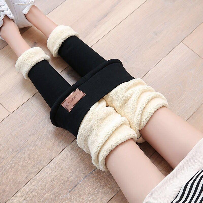 Winter Thick Velvet Leggings Warm Fleece Lined Tights Leggings