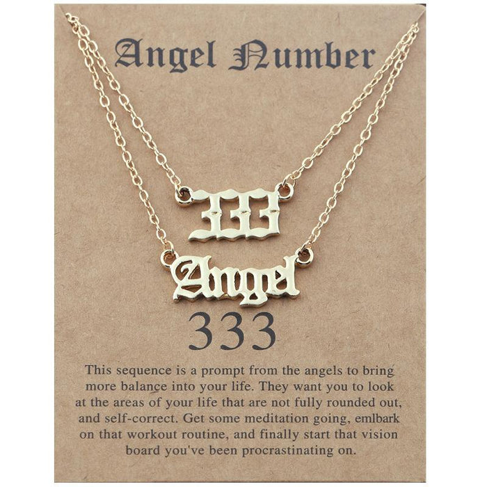 New Angel Lucky Number Necklace Set With Card